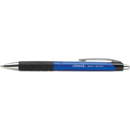 UNIVERSAL PRODUCTS Universal Comfort Grip Retractable Ballpoint Pen, Medium 1mm, Blue Ink/Barrel, Dozen UNV15541